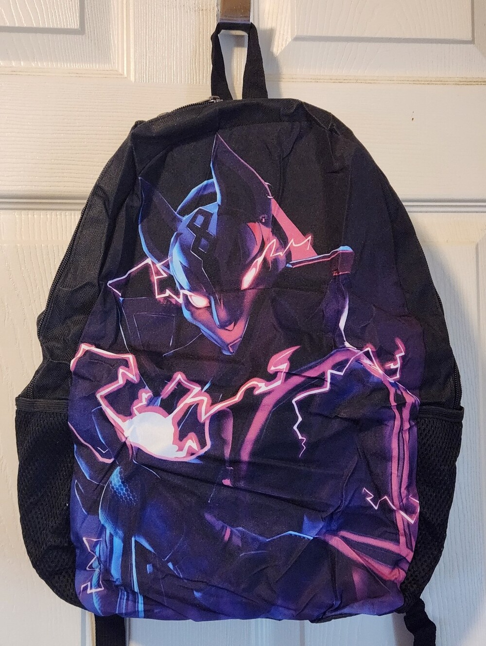 Fortnite Kids Black and Purple Graphic Backpack - Gamer Lightning Design